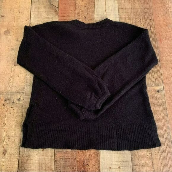 Madewell womens bell long sleeve soft knit sweater in black - XXS - Picture 7 of 7